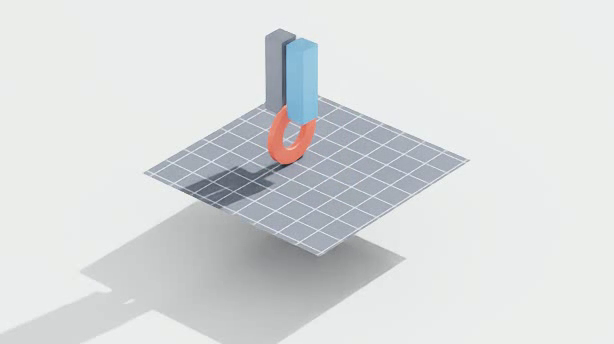 The clean pick — held vertical, clear of the surface.